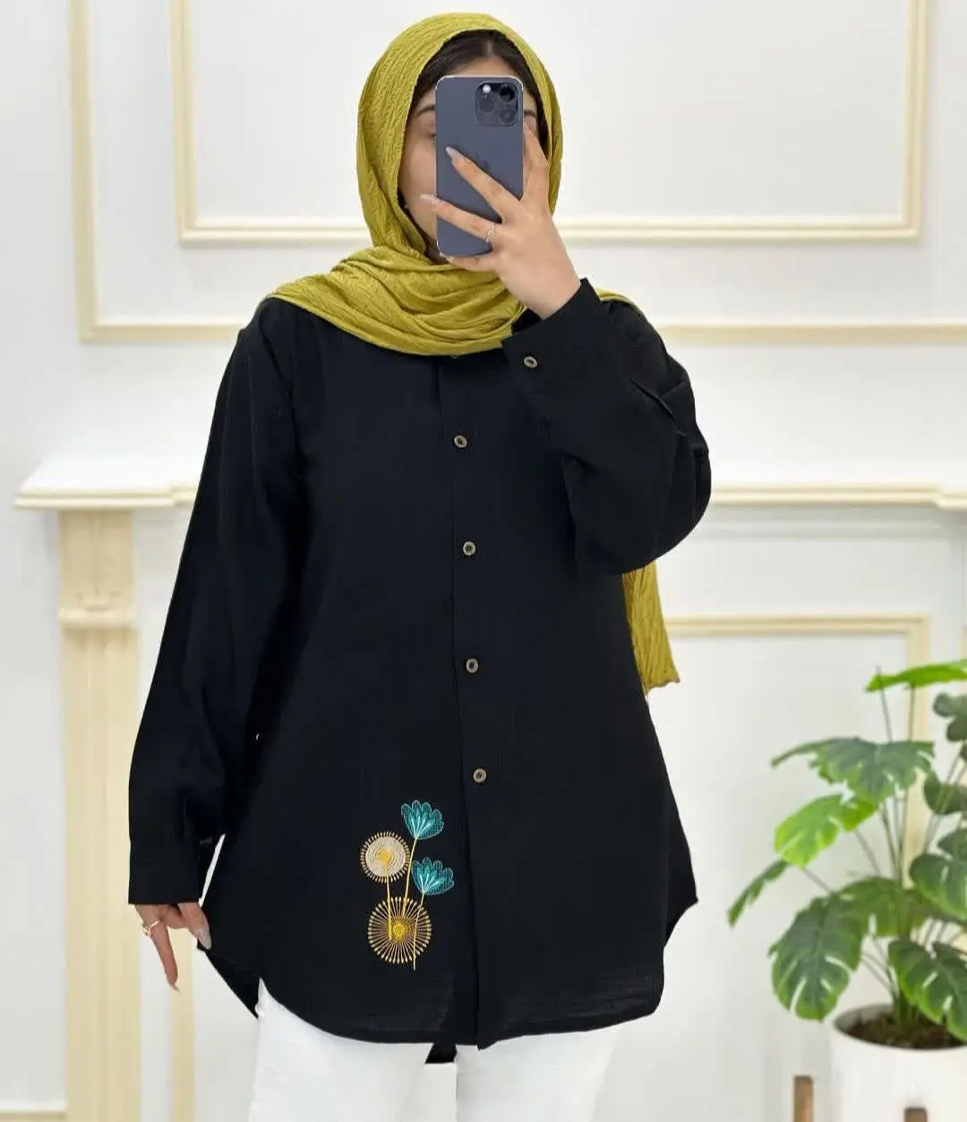 🛍️نام: مانتو کیمونو سایز بزرگ مدل نبات 🌱✨