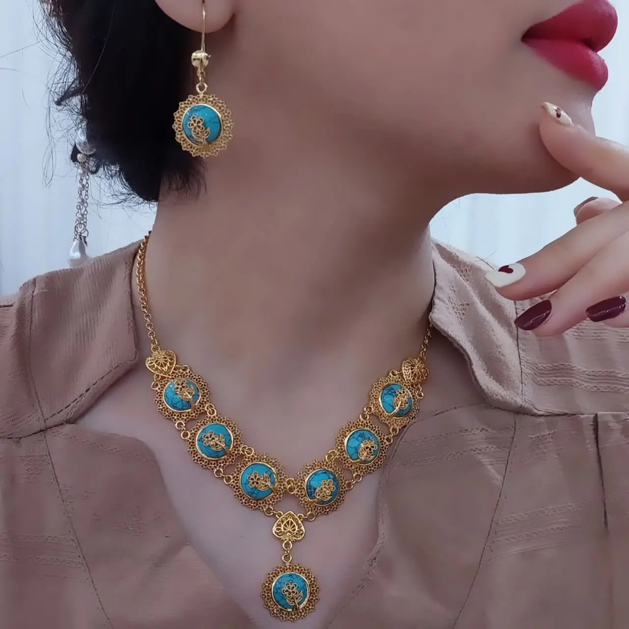 #سرویس طرح طلا فیروزه جدید😍