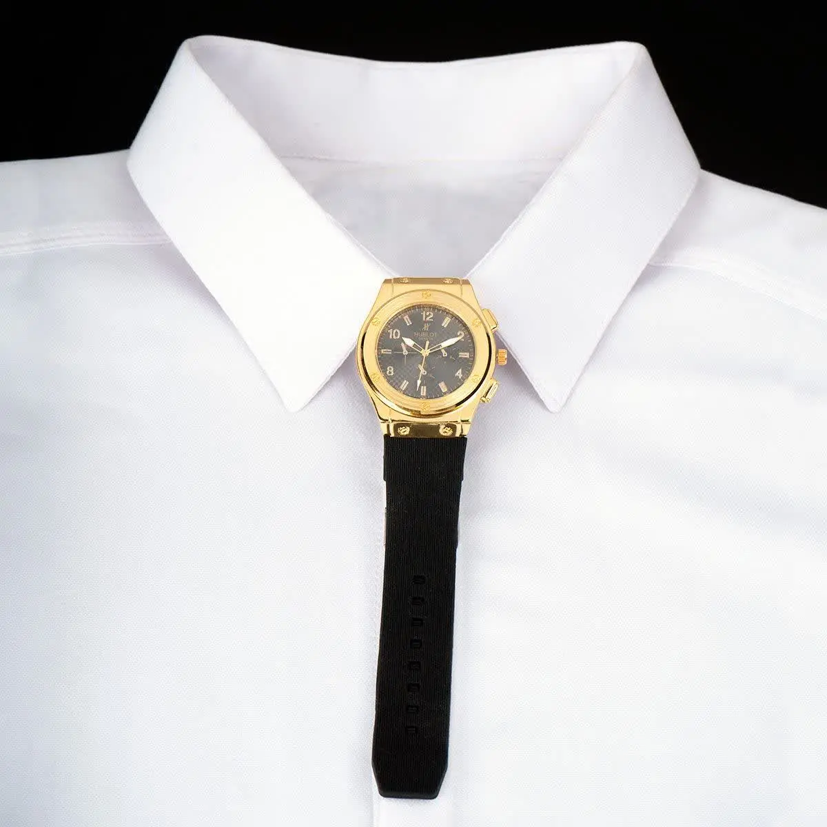 🏆ساعت مچی Hublot طلایی صفحه مشکی مدل C۷۰