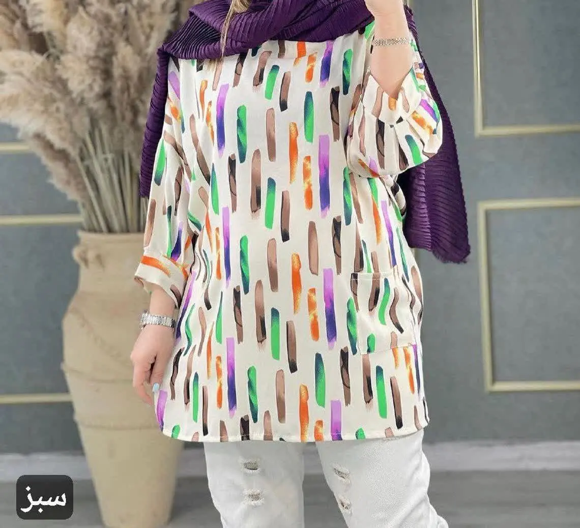 💞تونیک مانتویی شیک رنگین کمون💞