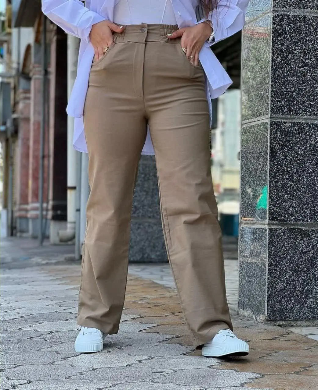 👚نام: شلوار نیم بگ کتان ۵۰۳