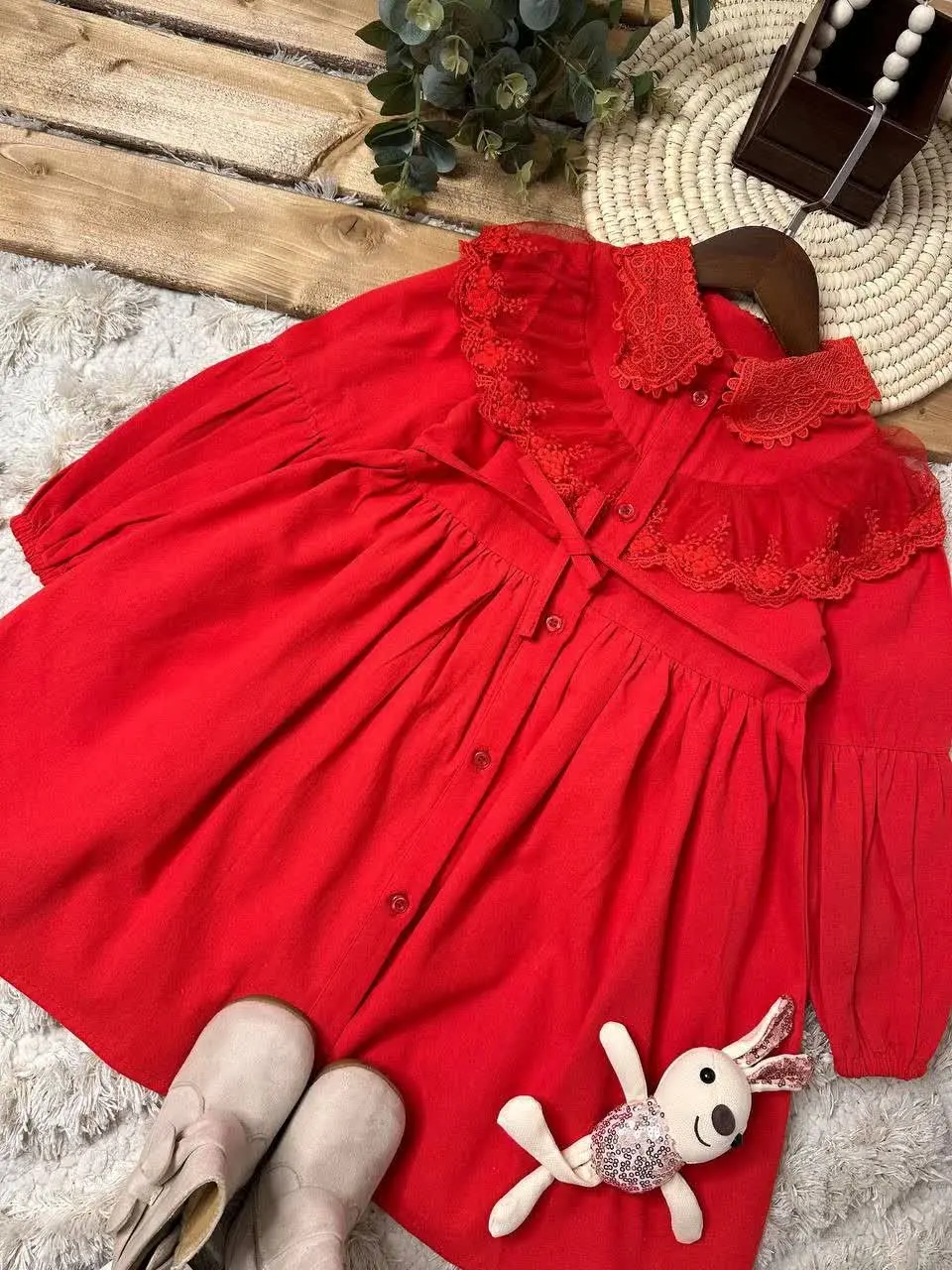 👗پیراهن یقه گیپور 😍