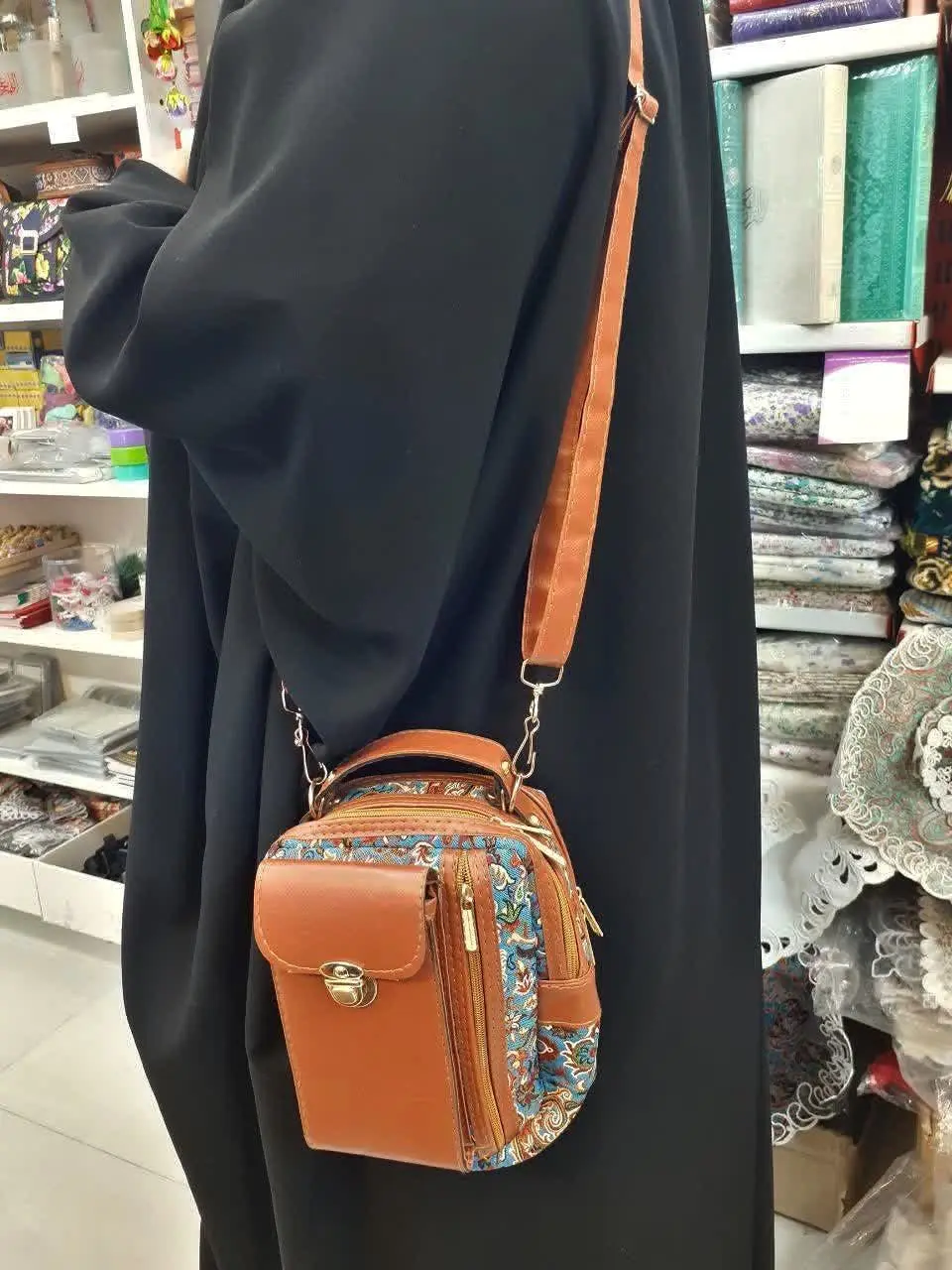 👜 کیف شانی چرمو ترمه😍