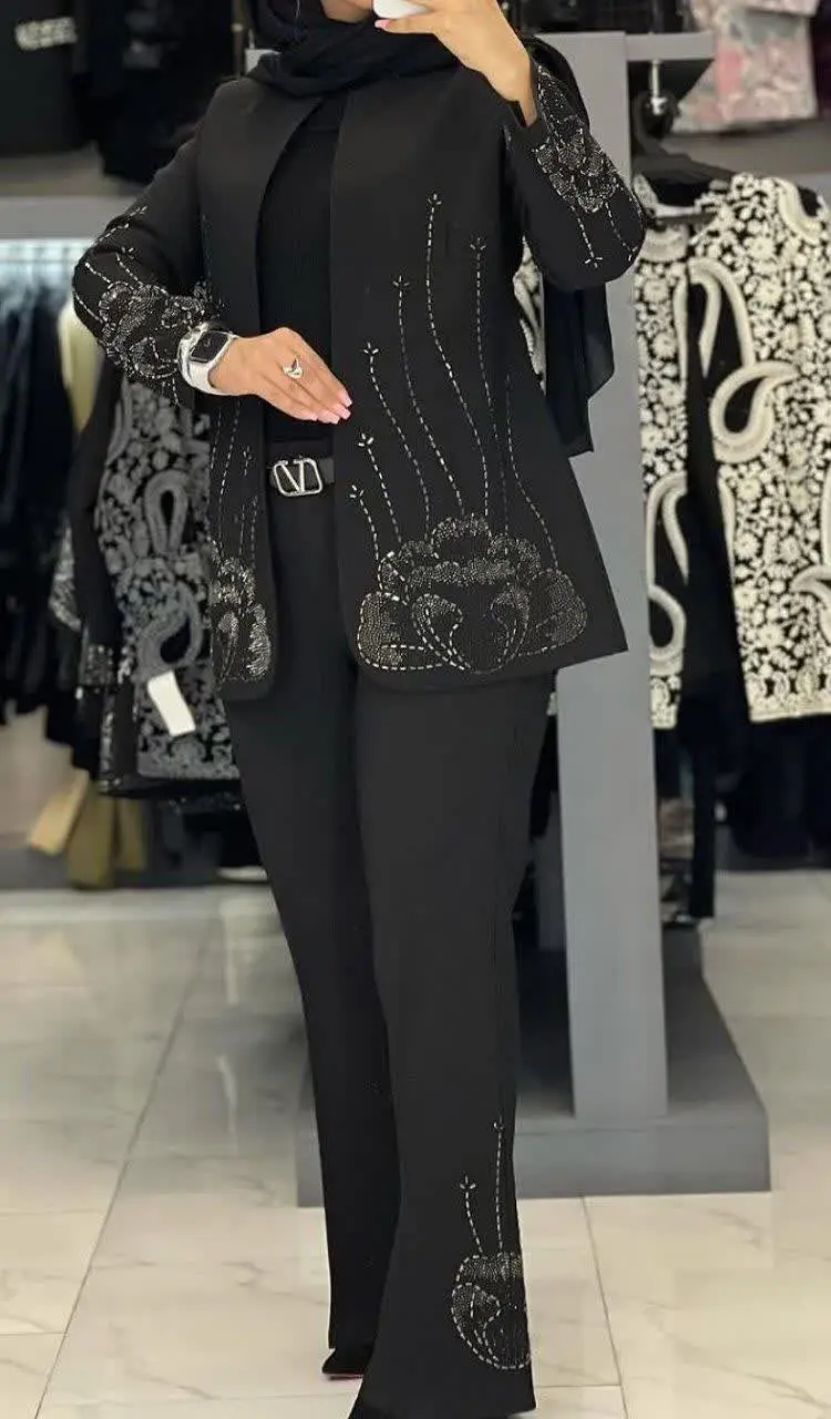 👚نام: کت شلوار طرح گل مجلسی