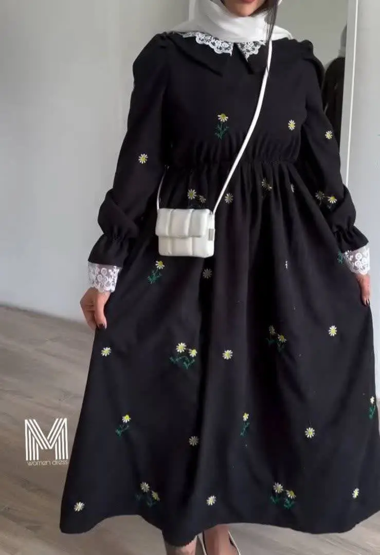 👚نام: پیراهن بلند بابونه فرنیا💃🌼