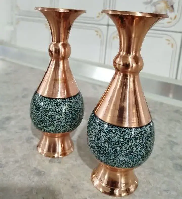 گلدان مسی امضا دار