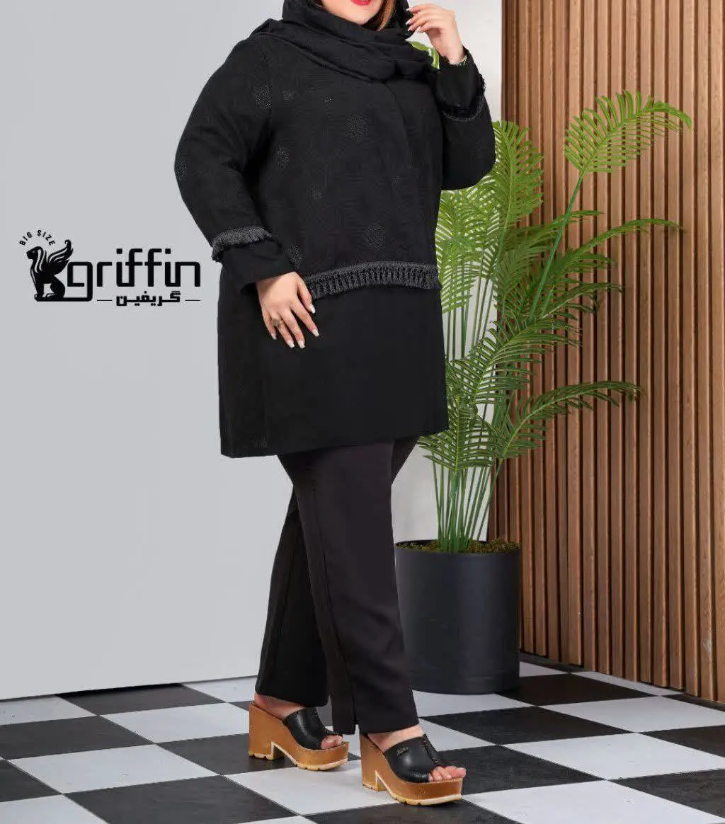 👗نام مدل: مانتو یقه هفت نوار ریش